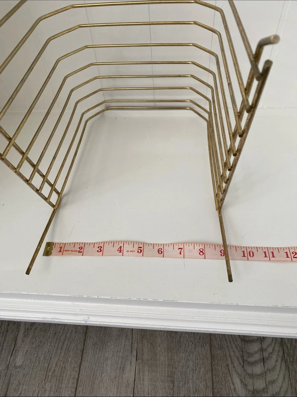 Vintage Midcentury Gold tone Brass Record Rack